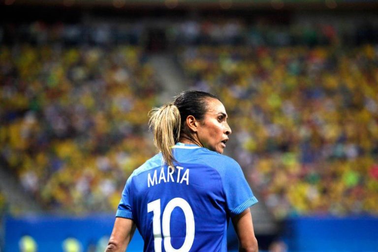 Marta en el museo del Maracaná