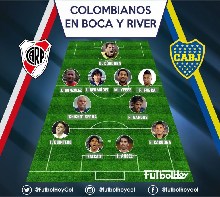 11 ideal de los colombianos que jugaron en River Plate y Boca Juniors