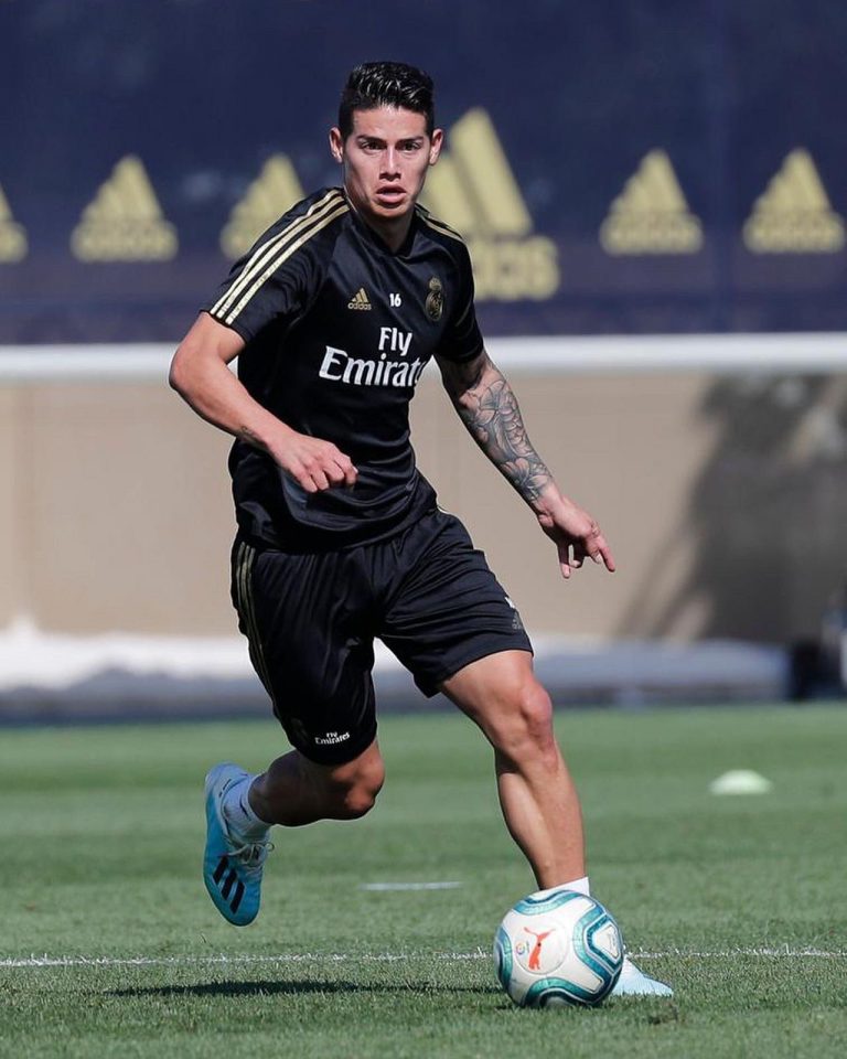 James regresó a los entrenamientos con Real Madrid