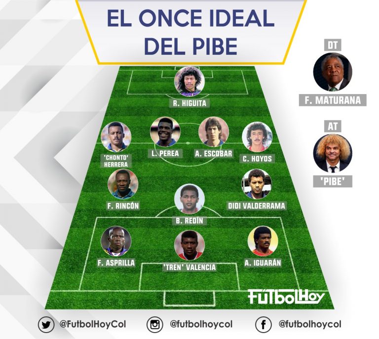 El once ideal de colombianos para el Pibe Valderrama