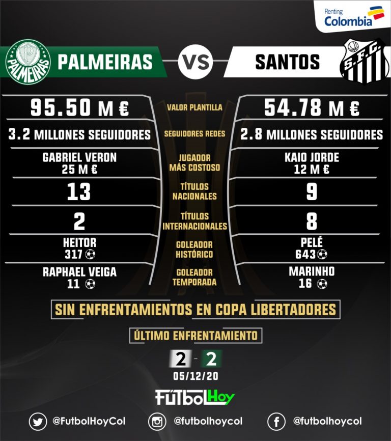 Palmeiras vs Santos, final brasileña en números