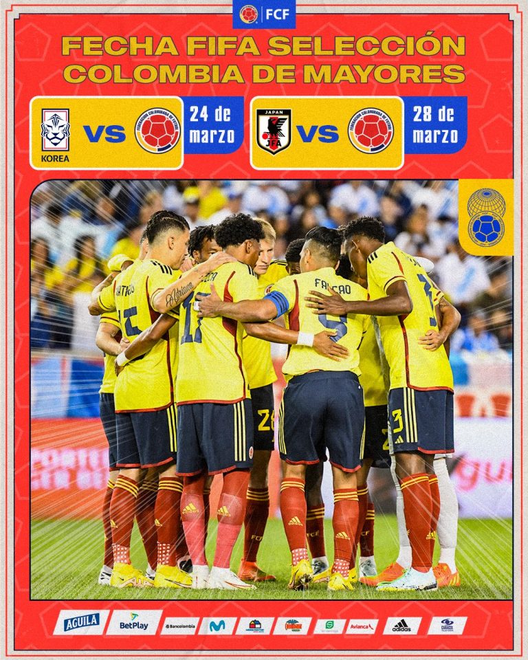 Colombia jugará amistosos en Asia