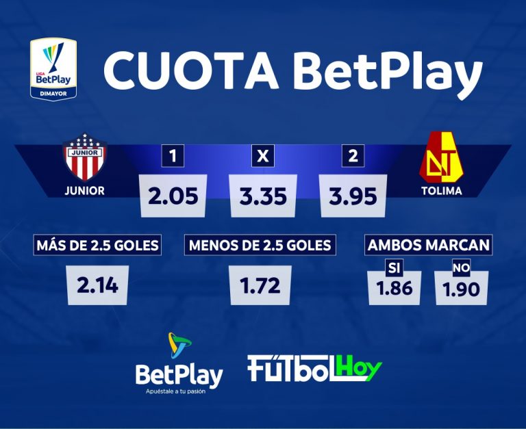 Las cuotas BetPlay de Junior-Tolima