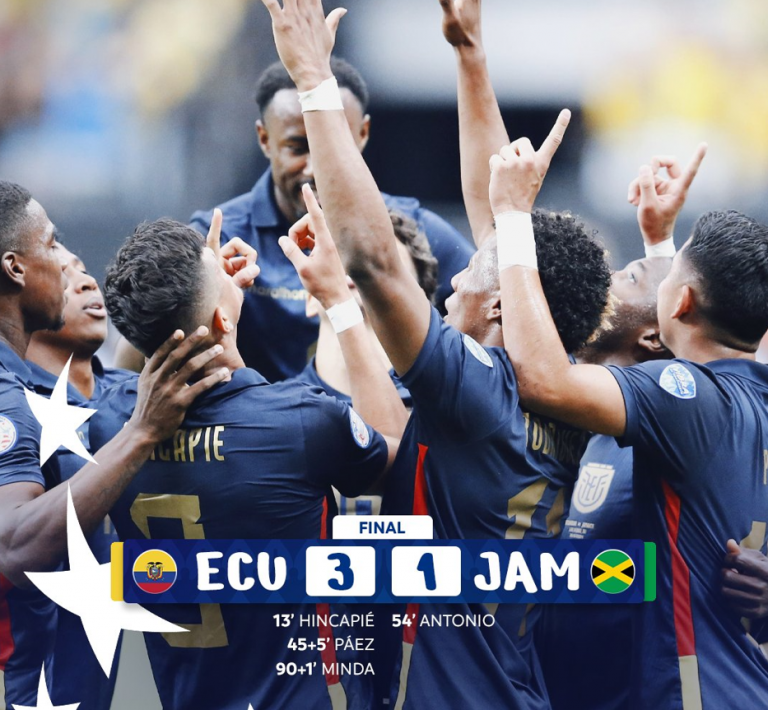 Ecuador se repone y supera a Jamaica