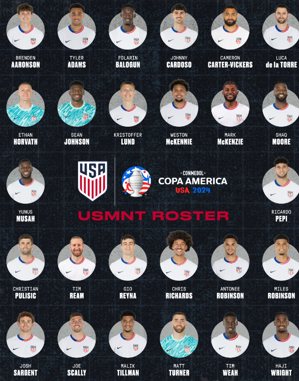 Estados Unidos confirma su lista de 26 para la Copa América