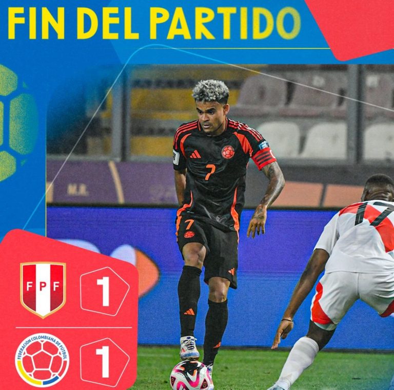 Colombia salva el empate ante Perú por las Eliminatorias