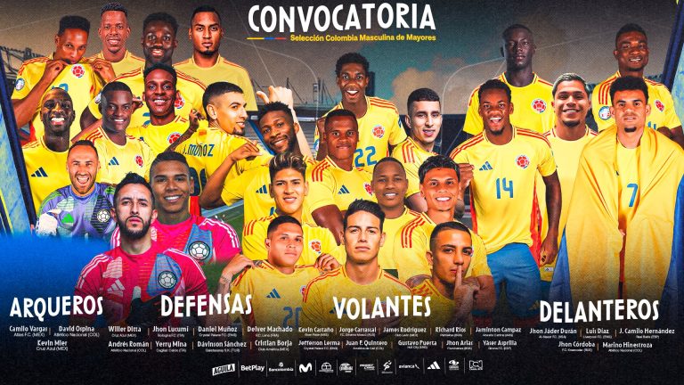 Convocatoria de Colombia para juegos ante Perú y Argentina