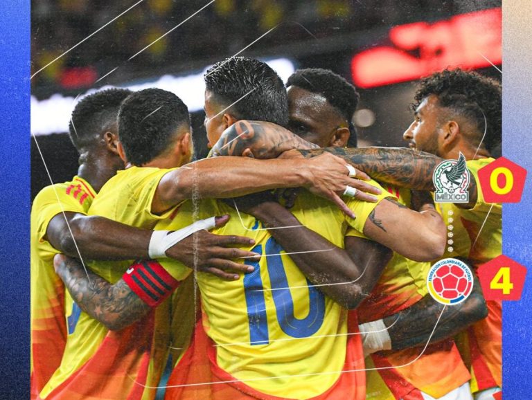 Selección Colombia goleó a México con doblete de asistencia de James Rodríguez