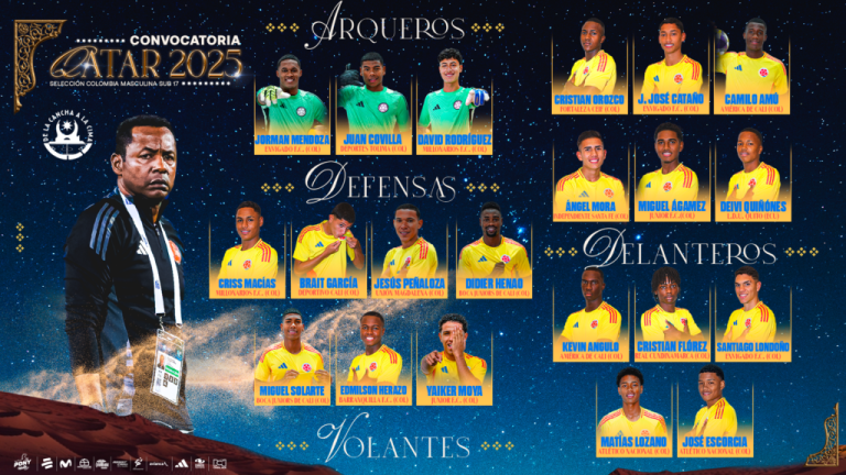 Convocatoria de la Selección Colombia Sub-17 para el Mundial de Qatar